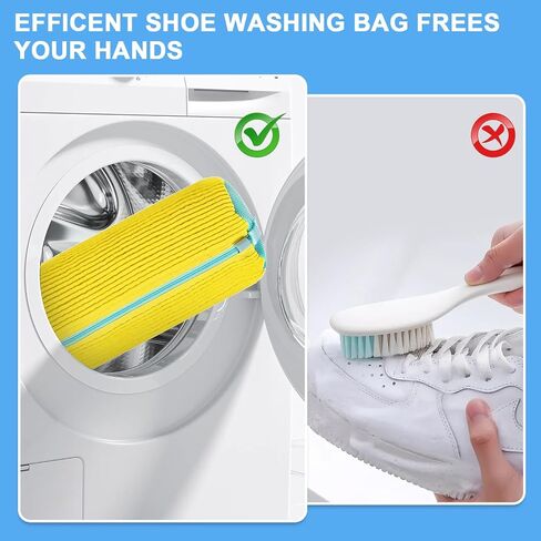 Shoe Washing Bags for Washing Machines and Dryers，360°Shoe Laundry Bag with 2000 Bristles, Protects Shoes from Damage, Suitable for Most Shoe Types and Sizes, 2Pcs. in Saudi Arabia
