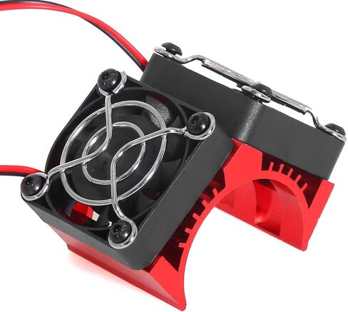 REDSPIDER RC Motor Fan Twin rc Fan，40mm rc Fan Side Installation Design， for 1/8 1/7 Scale RC Cars 4074 4268 4282 Motor,Diameter Size of Brushless Motor is 40-42mm (Red) in Saudi Arabia