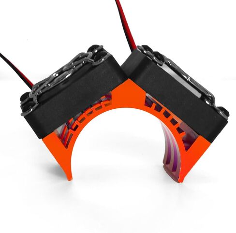 REDSPIDER RC Motor Fan Twin rc Fan，40mm rc Fan Side Installation Design， for 1/8 1/7 Scale RC Cars 4074 4268 4282 Motor,Diameter Size of Brushless Motor is 40-42mm (Red) in Saudi Arabia