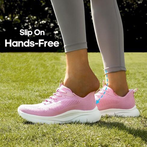 حذاء NORTIV 8 للسيدات سهل الارتداء للمشي، حذاء تنس خفيف الوزن للصالة الرياضية، حذاء رياضي ActiveFlow للتمرين يسمح بالتهوية بدون استخدام اليدين، حذاء رياضي مريح على الموضة in Kuwait
