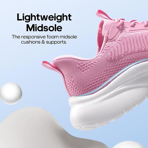 حذاء NORTIV 8 للسيدات سهل الارتداء للمشي، حذاء تنس خفيف الوزن للصالة الرياضية، حذاء رياضي ActiveFlow للتمرين يسمح بالتهوية بدون استخدام اليدين، حذاء رياضي مريح على الموضة in Kuwait