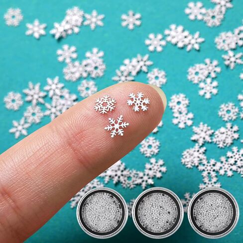 Knitgrip 300 Pcs Mini Metal Snowflake for Craft 0.2 Inch Small Christmas Embellishment Tiny Snowflake Ornaments Little Snowflake Craft Pieces for DIY Winter Party Decor(White) in Kuwait