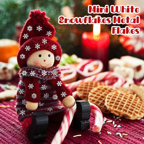 Knitgrip 300 Pcs Mini Metal Snowflake for Craft 0.2 Inch Small Christmas Embellishment Tiny Snowflake Ornaments Little Snowflake Craft Pieces for DIY Winter Party Decor(White) in Kuwait