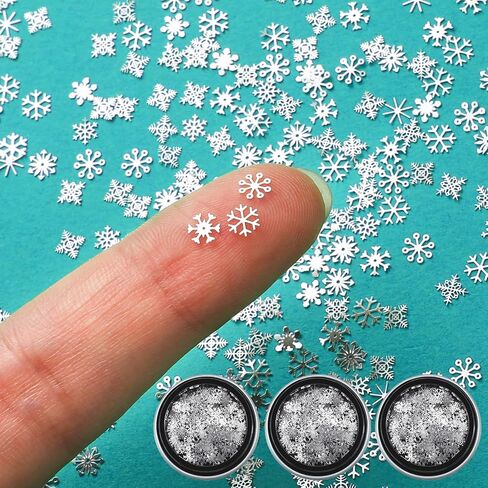 Knitgrip 300 Pcs Mini Metal Snowflake for Craft 0.2 Inch Small Christmas Embellishment Tiny Snowflake Ornaments Little Snowflake Craft Pieces for DIY Winter Party Decor(White) in Kuwait
