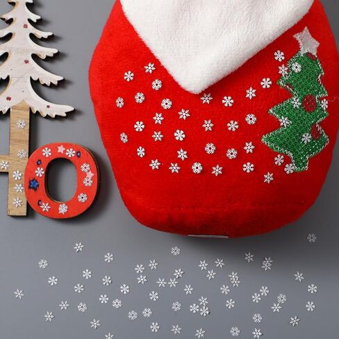 Knitgrip 300 Pcs Mini Metal Snowflake for Craft 0.2 Inch Small Christmas Embellishment Tiny Snowflake Ornaments Little Snowflake Craft Pieces for DIY Winter Party Decor(White) in Kuwait