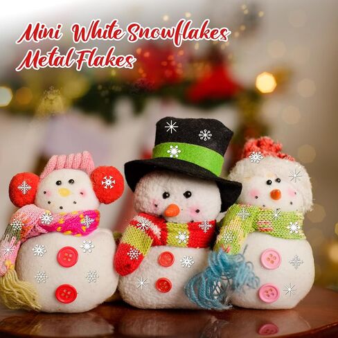 Knitgrip 300 Pcs Mini Metal Snowflake for Craft 0.2 Inch Small Christmas Embellishment Tiny Snowflake Ornaments Little Snowflake Craft Pieces for DIY Winter Party Decor(White) in Kuwait