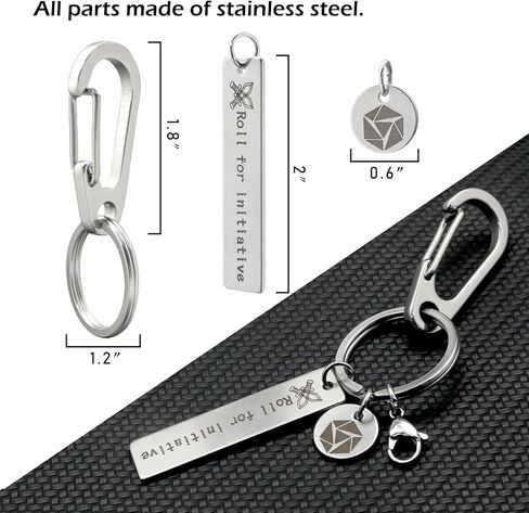 سلسلة مفاتيح Haxtec DND هدايا DND للاعبين DND سلسلة مفاتيح جديدة للرجال ملحقات DND لهدايا ألعاب TTRPG in Kuwait