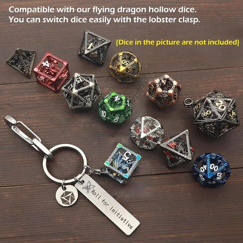 سلسلة مفاتيح Haxtec DND هدايا DND للاعبين DND سلسلة مفاتيح جديدة للرجال ملحقات DND لهدايا ألعاب TTRPG in Kuwait