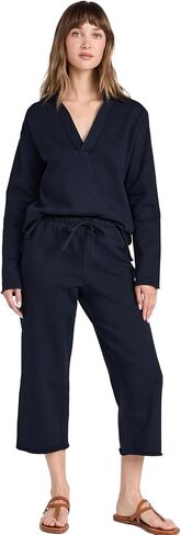 Women Tracksuits 2 Piece Sets V Neck Long Sleeve Tops Wide Leg Pants Workout Outfits Carmel Travel Sets in Saudi Arabia