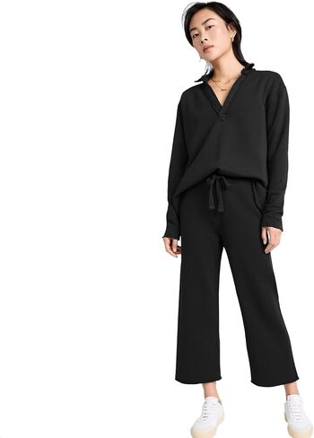 Women Tracksuits 2 Piece Sets V Neck Long Sleeve Tops Wide Leg Pants Workout Outfits Carmel Travel Sets in Saudi Arabia
