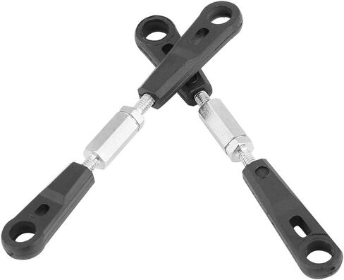 4pcs Machined Metal Front Rear Servo Link Steering Linkage Rod Turnbuckles for Hsp 94123 Rc Car Upgraded Parts, Metal Steering Rod Solid RC Accessory (Black) in Saudi Arabia
