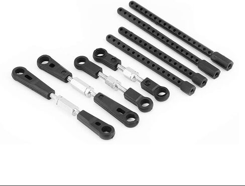 4pcs Machined Metal Front Rear Servo Link Steering Linkage Rod Turnbuckles for Hsp 94123 Rc Car Upgraded Parts, Metal Steering Rod Solid RC Accessory (Black) in Saudi Arabia