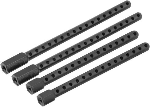 4pcs Machined Metal Front Rear Servo Link Steering Linkage Rod Turnbuckles for Hsp 94123 Rc Car Upgraded Parts, Metal Steering Rod Solid RC Accessory (Black) in Saudi Arabia