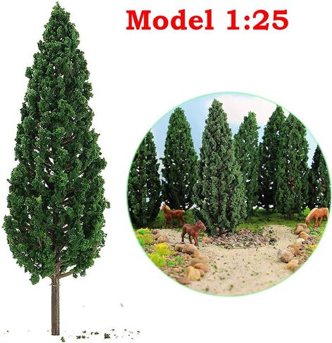 Mantouxixi 10 قطعة نموذج أشجار الصنوبر والأرز 1:25 شجرة الهندسة المعمارية الخضراء لـ O G مقياس السكك الحديدية DIY مشهد تخطيط المناظر الطبيعية الأخضر الطبيعي 16 سم / 6.3 بوصة in Kuwait