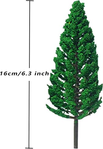 Mantouxixi 10 قطعة نموذج أشجار الصنوبر والأرز 1:25 شجرة الهندسة المعمارية الخضراء لـ O G مقياس السكك الحديدية DIY مشهد تخطيط المناظر الطبيعية الأخضر الطبيعي 16 سم / 6.3 بوصة in Kuwait