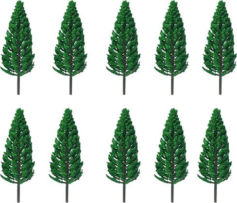Mantouxixi 10 قطعة نموذج أشجار الصنوبر والأرز 1:25 شجرة الهندسة المعمارية الخضراء لـ O G مقياس السكك الحديدية DIY مشهد تخطيط المناظر الطبيعية الأخضر الطبيعي 16 سم / 6.3 بوصة in Kuwait
