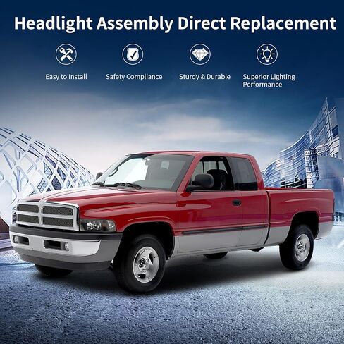 AUTOSAVER88 Headlight Assembly Compatible with 1994-2001 Dodge Ram 1500/1994-2002 Dodge Ram 2500 3500 (without DRL) in Saudi Arabia