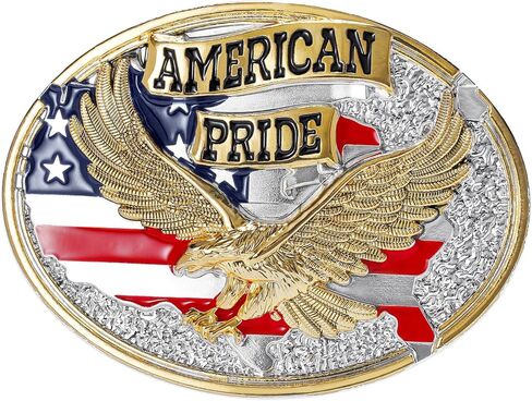 Belt Buckles for men women - Western Cowboy Belt Buckle American Flag and Eagle Belt Buckle in Kuwait