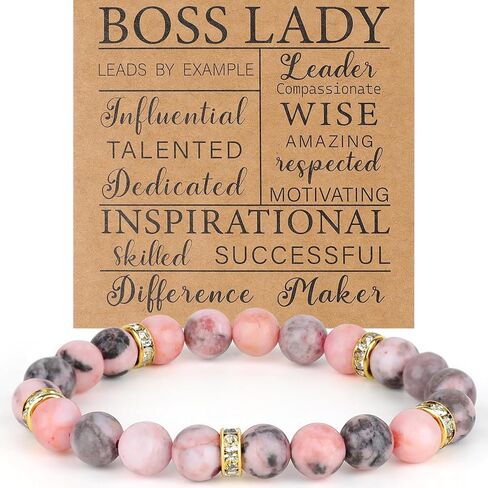 Boss/Boss Lady/Pastor Wife Appreciation Gifts for Women Natural Stone Beaded Bracelet Gifts for Her Christmas Birthday Present in Kuwait