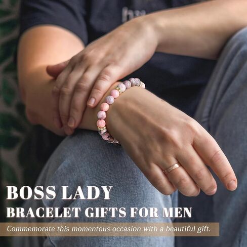 Boss/Boss Lady/Pastor Wife Appreciation Gifts for Women Natural Stone Beaded Bracelet Gifts for Her Christmas Birthday Present in Kuwait