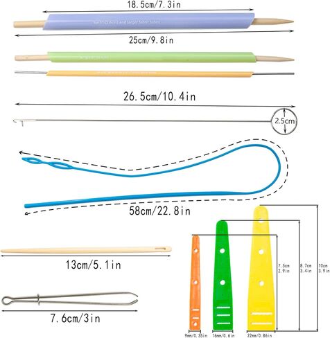 MicoSim13 PCS Fabric Tube Turners Set,Assorted Sizes Fabric Loop Turner, Bodkin Drawstring Threader for Sewing DIY Tool in Saudi Arabia