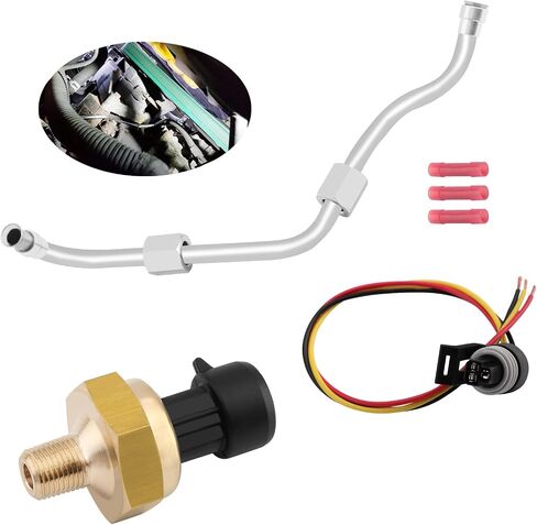 Exhaust Back Pressure EBP Tube Sensor & Wire Harness, Compatible with Ford 6.0L V8 Turbo Diesel F250 F350 F450 F550 Super Duty Excursion 363 2003-2004, Replace 598-113 EGR172 EBP Tube Sensor Set in Saudi Arabia