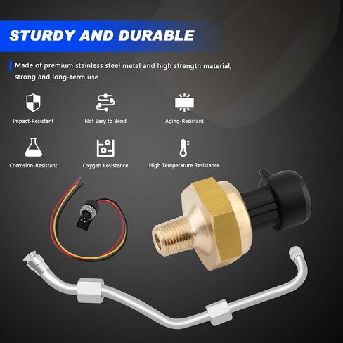 Exhaust Back Pressure EBP Tube Sensor & Wire Harness, Compatible with Ford 6.0L V8 Turbo Diesel F250 F350 F450 F550 Super Duty Excursion 363 2003-2004, Replace 598-113 EGR172 EBP Tube Sensor Set in Saudi Arabia