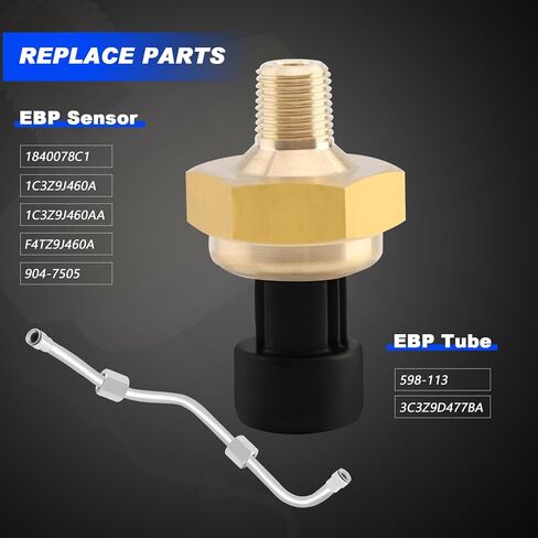 Exhaust Back Pressure EBP Tube Sensor & Wire Harness, Compatible with Ford 6.0L V8 Turbo Diesel F250 F350 F450 F550 Super Duty Excursion 363 2003-2004, Replace 598-113 EGR172 EBP Tube Sensor Set in Saudi Arabia