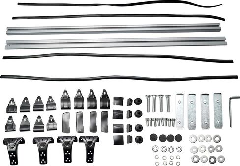 Universal 48" Car Top Roof Rack Cross Bar Luggage Cargo Carrier w/3 Kinds Clamps, Silver Aluminum, 165 lb Loading Capacity in Saudi Arabia