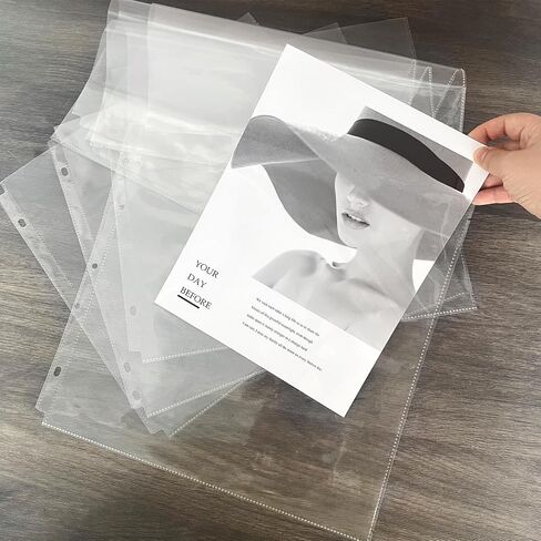 100 Pack 12" x 12" Photo Album Pages for 3 Ring Binder, Scrapbook Page Protectors, Craft Paper Protective Sleeves Photo Vinyl Storage Pockets Organizer Scrapbook Binder Album Supplies Refill Pages in Saudi Arabia