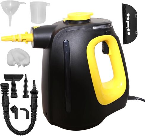 Handheld Steam Cleaner 1350W high-power with 9 Piece Accessories with Safety Lock Multi-Purpose Steamer for Home Use Multi-Surface Natural Steam Cleaner for Furniture,Upholstery, Car, Floor in Saudi Arabia