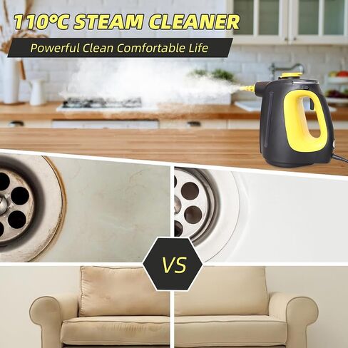 Handheld Steam Cleaner 1350W high-power with 9 Piece Accessories with Safety Lock Multi-Purpose Steamer for Home Use Multi-Surface Natural Steam Cleaner for Furniture,Upholstery, Car, Floor in Saudi Arabia