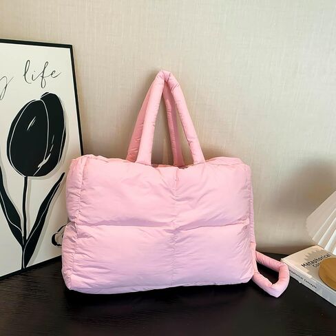 Quilted Puffer Tote Bag for Women Soft Puffy Hobo Crossbody Handbags Purse Lightweight Shoulder Bag in Kuwait