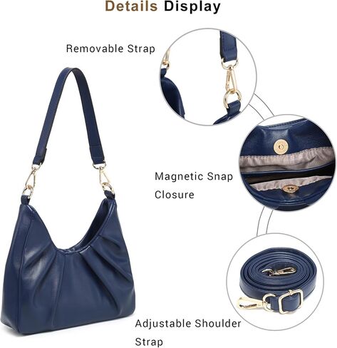 Dasein Ruched Hobo Handbag for Women Retro Shoulder Purse Crossbody Bag with 2 Removable Straps in Saudi Arabia