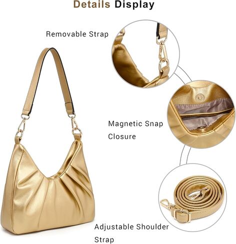 Dasein Ruched Hobo Handbag for Women Retro Shoulder Purse Crossbody Bag with 2 Removable Straps in Saudi Arabia