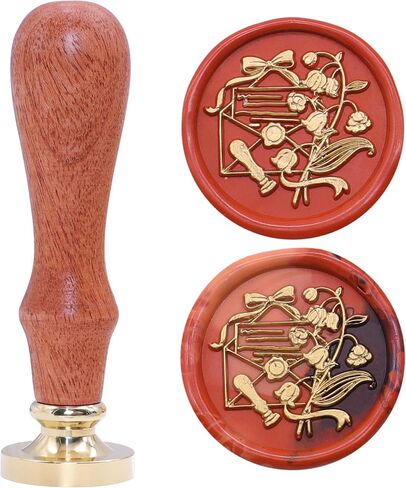 Drift Bottle Wax Seal Stamp, 25mm Brass Wax Stamp Head with Wooden Handle, Vintage Sealing Wax Stamp Suitable for Making Wax Seals to Decorate Envelopes, Letters, Invitations, Cards, Gift Wrap in Saudi Arabia