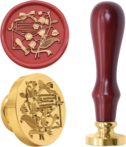 Drift Bottle Wax Seal Stamp, 25mm Brass Wax Stamp Head with Wooden Handle, Vintage Sealing Wax Stamp Suitable for Making Wax Seals to Decorate Envelopes, Letters, Invitations, Cards, Gift Wrap in Saudi Arabia
