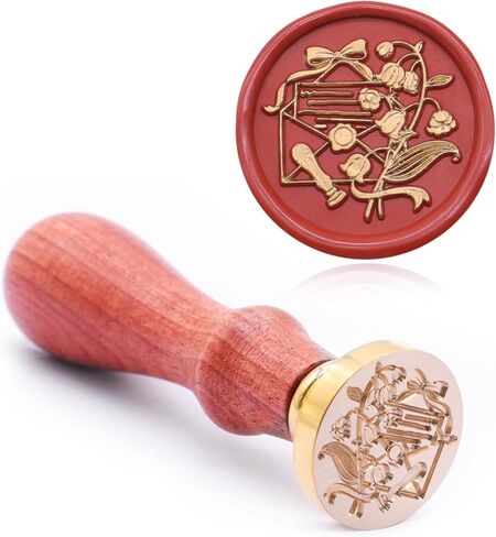Drift Bottle Wax Seal Stamp, 25mm Brass Wax Stamp Head with Wooden Handle, Vintage Sealing Wax Stamp Suitable for Making Wax Seals to Decorate Envelopes, Letters, Invitations, Cards, Gift Wrap in Saudi Arabia