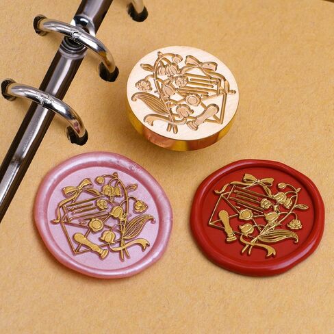 Drift Bottle Wax Seal Stamp, 25mm Brass Wax Stamp Head with Wooden Handle, Vintage Sealing Wax Stamp Suitable for Making Wax Seals to Decorate Envelopes, Letters, Invitations, Cards, Gift Wrap in Saudi Arabia