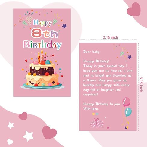 Bracelet Birthday Gifts for 6-10 Year Old Girls, Ideal 6 Year Old Girl Birthday Gift, with Birthday Stickers and Blessing Cards, Suitable for Girls, Daughters, Granddaughters, and Nieces in Saudi Arabia