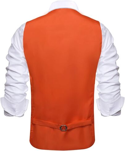 Hi-Tie Mens U-Neck Double-Breasted Suit Vest Necktie and Bow Tie 5PC Set Formal Wedding or Business Dress in Kuwait