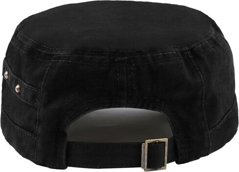 Military Hats for Men - Washed Cotton Military Caps Cadet Army Cap Vintage Adjustable Flat Top Cap in Saudi Arabia