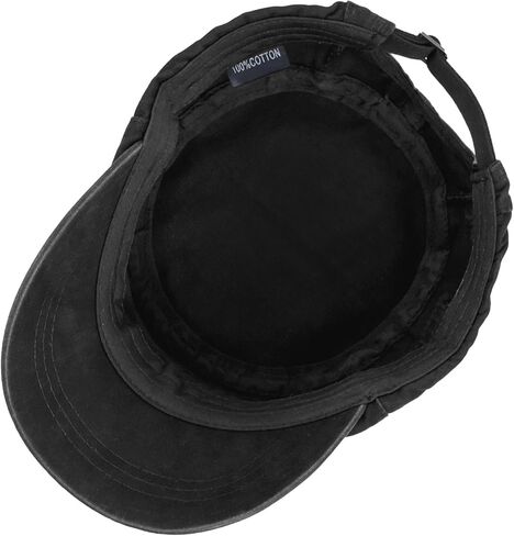 Military Hats for Men - Washed Cotton Military Caps Cadet Army Cap Vintage Adjustable Flat Top Cap in Saudi Arabia