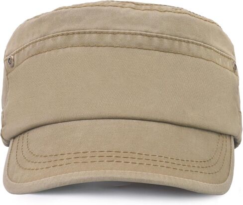 Military Hats for Men - Washed Cotton Military Caps Cadet Army Cap Vintage Adjustable Flat Top Cap in Saudi Arabia