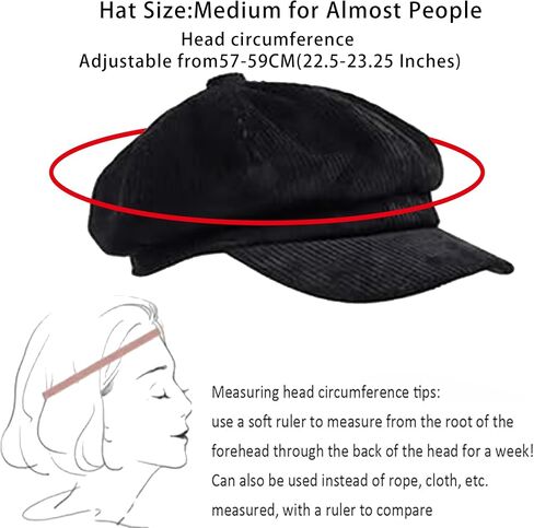 Men Women Retro 8 Panels Corduroy-Newsboy-Caps with Brim-Vintage Cap Preppy Fall Winter Cute Hat in Kuwait