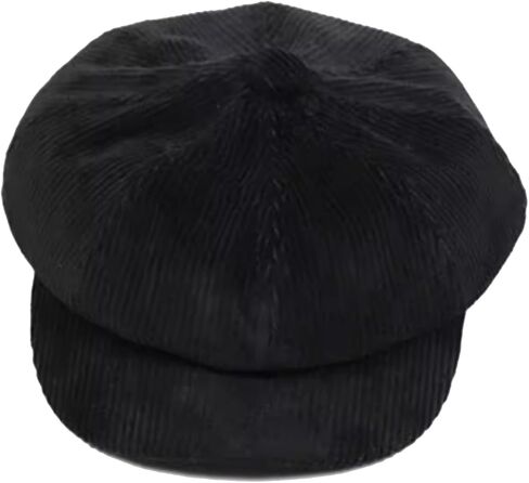 Men Women Retro 8 Panels Corduroy-Newsboy-Caps with Brim-Vintage Cap Preppy Fall Winter Cute Hat in Kuwait