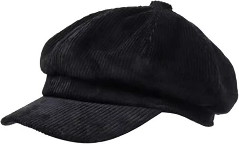 Men Women Retro 8 Panels Corduroy-Newsboy-Caps with Brim-Vintage Cap Preppy Fall Winter Cute Hat in Kuwait