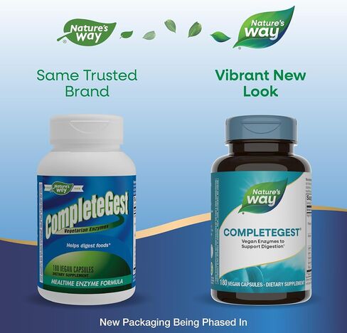 Nature's Way CompleteGest Vegetarian Enzymes Supplement, Helps Digest Food*, 180 Vegan Capsules in Saudi Arabia
