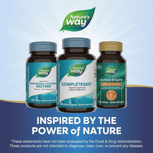 Nature's Way CompleteGest Vegetarian Enzymes Supplement, Helps Digest Food*, 180 Vegan Capsules in Saudi Arabia
