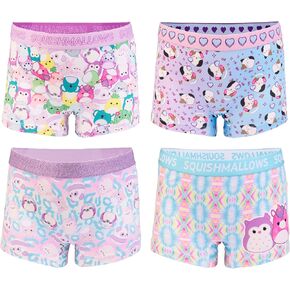 سراويل داخلية وشورتات داخلية للفتيات من Squishmallow مع Cam The Calico وLola والمزيد بمقاسات 4 و6 و8 و10